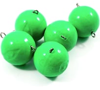 Груз чебурашка окрашенный разборный Yaman 10 шт, 10 г, зеленый Я-ГЧОР-10-10З