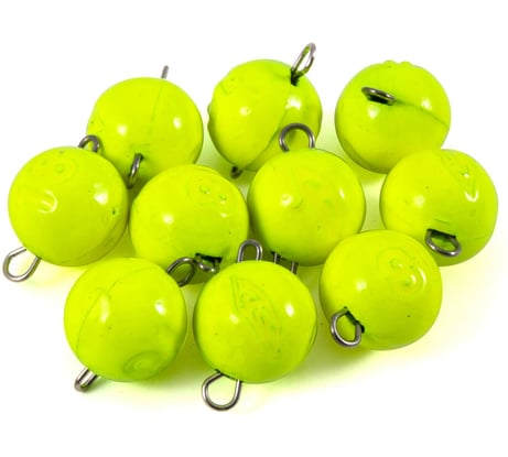 Груз чебурашка окрашенный разборный Yaman 10 шт, 18 г, желтый Я-ГЧОР-18-10Ж