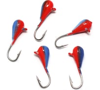Мормышка вольфрамовая Yaman Капля с ушком размер 3, вес 0,50 г, цвет красно-синий, 5 шт Я-МР2264