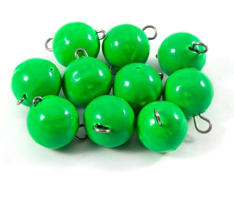Груз чебурашка окрашенный разборный Yaman 10 шт, 14 г, зеленый Я-ГЧОР-14-10З