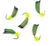 Мормышка вольфрамовая безнасадочная Yaman Ручейник №6, d-2.5 мм, L-8.5 мм, вес 0.80 г, флуоресцентный желтый кубик Я-МР2864