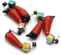 Мормышка вольфрамовая безнасадочная Yaman Ручейник №6, d-2.5 мм, L-8.5 мм, вес 0.90 г, кубик красн Я-МР1154