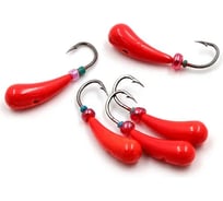 Мормышка литая Yaman Зубок Маленький, вес 0.6 г, крючок Kumho №30, флуоресцентный красный, 5 шт Я-МР1248ФКС