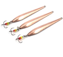 Блесна вертикальная Yaman Лодочка большая с тройником, размер 60 мм, вес 9.5 г, цвет медь, 3 шт Я-БВ186