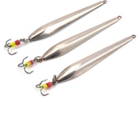 Блесна вертикальная Yaman Лодочка большая с тройником, размер 60 мм, вес 9.5 г, цвет никель, 3 шт Я-БВ184