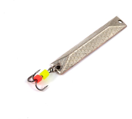 Блесна вертикальная Yaman шпала c тройником, размер 40 мм, вес 5.9 г, цвет никель медь Я-БВ226