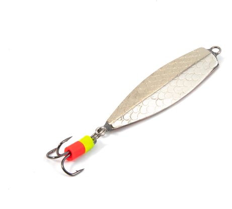 Блесна вертикальная Yaman пуля c тройником, размер 32 мм, вес 4.7 г, цвет никель медь Я-БВ222