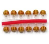 Микробисер Yaman Шар, d-3,1 мм, желто-красный арбуз, подвеска короткая, 12 шт Я-МБ03