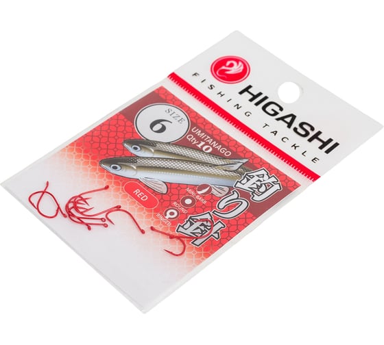 Крючок HIGASHI Umitanago ringed #6 Red 01351