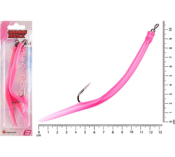 Крючок оснащенный кембриком HIGASHI Gummi Makk #10/0 (set-3pcs), #06 Pink 00633_4215 1
