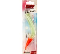 Крючок оснащенный кембриком HIGASHI Gummi Makk #10/0 (set-3pcs), #02 Red Head 00633_917