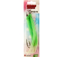 Крючок оснащенный кембриком HIGASHI Gummi Makk #12/0 (set-3pcs), #04 Green 00634_3031