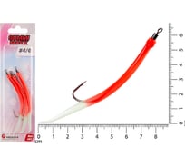 Крючок оснащенный кембриком HIGASHI Gummi Makk #4/0 (set-3pcs), #01 Red 05265_4223