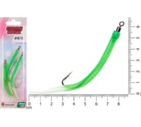 Крючок оснащенный кембриком HIGASHI Gummi Makk #4/0 (set-3pcs), #04 Green 05265_4226