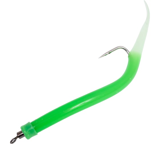 Крючок оснащенный кембриком HIGASHI Gummi Makk #6/0 (set-3pcs), #04 Green 05264_4220
