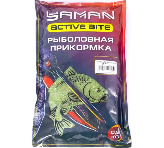 Прикормка Yaman Active Bite Карась (конопля), зелёный, 900 г Y-AB-20 1