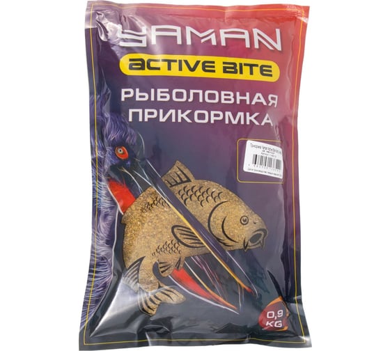 Прикормка Yaman Active Bite Карп (мёд), жёлтый, 900 г Y-AB-19 1