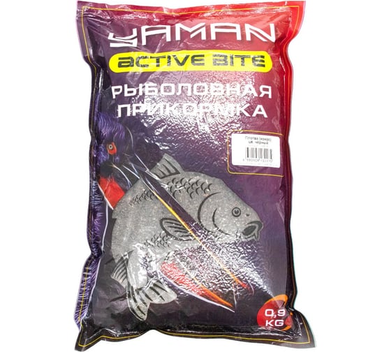 Прикормка Yaman Active Bite Плотва (кокос), чёрный, 900 г Y-AB-15 1