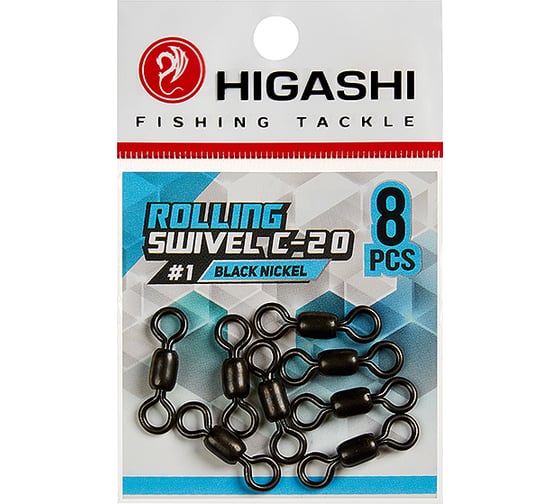Вертлюг HIGASHI Rolling swivel C-20 #1 black nickel 02006 1