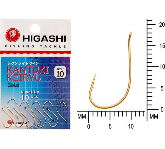 Крючок HIGASHI Kantuki Keiryu #10 Gold 01365