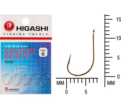 Крючок HIGASHI Kantuki Keiryu #6 Gold 01363
