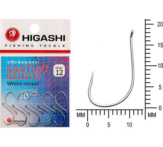 Крючок HIGASHI Kantuki Keiryu #12 White nickel 01361