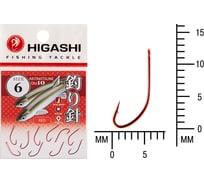 Крючок HIGASH Akitakitsune ringed #6 Red 01340