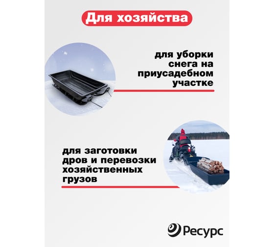 Сани для рыбаков Ресурс 001, 865х460х130 мм, 24184