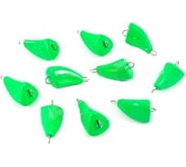 Груз окрашенный разборный Yaman Пуля-эксцентрик, 10 шт, 12 гр, зеленый Я-ГЭОР-12-10З