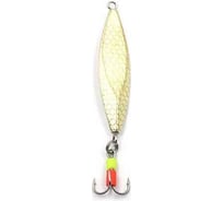 Блесна вертикальная Yaman Листок с тройником, размер 40 мм, вес 5.4 г, цвет никель/латунь Я-БВ83