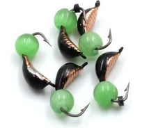 Мормышка вольфрамовая безнасадочная Yaman Лодочка рифленая №2, вес 0.45 г, кошачий глаз сверленый, 5 шт Я-МР1065