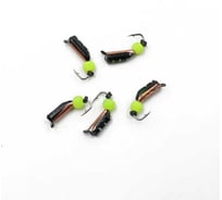 Мормышка вольфрамовая безнасадочная Yaman Столбик №3, d-2 мм, L-7 мм, вес 0.46 г, фц. желтый шар, 5 шт Я-МР2038