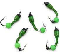 Мормышка вольфрамовая безнасадочная Yaman Лесотка №2, d-2.5 мм, L-8 мм, вес 0.35 г, фц. зеленый шар, 5 шт Я-МР2184