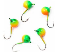 Мормышка вольфрамовая Yaman Шар с отверстием, р.5, вес 1.10, цвет окунь, 5 шт Я-МР1273