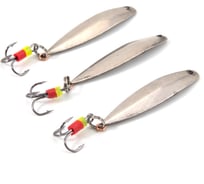 Блесна вертикальная Yaman Обратка с тройником, размер 37 мм, вес 3,7 г, цвет никель, 3 шт Я-БВ172