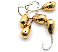 Мормышка Yaman капля с отверстием, цвет GOLD PLATED, d 4, вес 0.45 г, 5 шт Я-МР0044