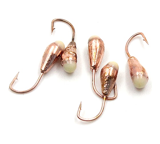 Мормышка Yaman капля с отверстием, цвет COPPER PLATED, с фосф. пяткой, d 6, вес 1,3 г, 5 шт Я-МР0154 1