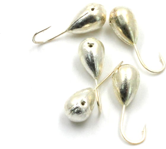 Мормышка Yaman капля с отверстием, цвет SILVER PLATED, d 4, вес 0.45 г, 5 шт Я-МР0045 1