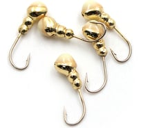 Мормышка Yaman муравей с отверстием, цвет GOLD PLATED, с фосф. пяткой, d 3, вес 0.3 г, 5 шт Я-МР0161