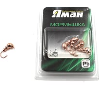 Мормышка Yaman муравей с ушком, цвет COPPER PLATED, d 4, вес 0.5 г, 5 шт Я-МР0072