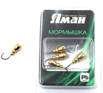 Мормышка Yaman Немка с отверстием, цвет GOLD PLATED, вес 0.8 г, 5 шт Я-МР0204