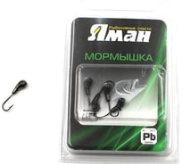 Мормышка Yaman уралка с отверстием, цвет BN, с фосф. пяткой, d 5, вес 1.0 г, 5 шт Я-МР0187