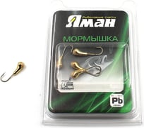 Мормышка Yaman уралка с отверстием, цвет GOLD PLATED, с фосф. пяткой, d 5, вес 1.0 г, 5 шт Я-МР0185