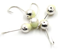 Мормышка Yaman шар с отверстием, цвет SILVER PLATED, с фосф. пяткой, d 4, вес 0.4 г, 5 шт Я-МР0191