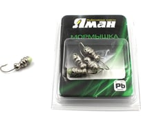 Мормышка Yaman шмель с отверстием, цвет NL, с фосф. пяткой, вес 1.2 г, 5 шт Я-МР0131