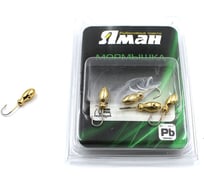 Мормышка Yaman щелкун с отверстием, цвет GOLD PLATED, вес 0.5 г, 5 шт Я-МР0034