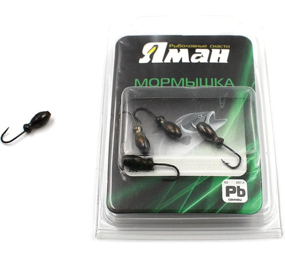 Мормышка Yaman щелкун с отверстием, цвет BN, вес 0.5 г, 5 шт Я-МР0036 1