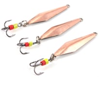 Блесна вертикальная Yaman Скат с тройником размер 33 мм, вес 2,7 г, цвет медь, 3 шт Я-БВ138