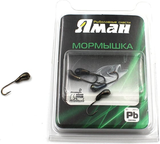 Мормышка Yaman уралка с отверстием, цвет BN, d 3, вес 0,3 г, 5 шт Я-МР0086