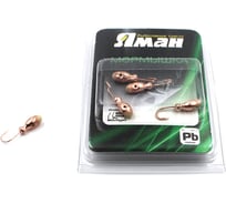 Мормышка Yaman щелкун с отверстием, цвет COPPER PLATED, с фосф. пяткой, вес 0.5 г, 5 шт Я-МР0134